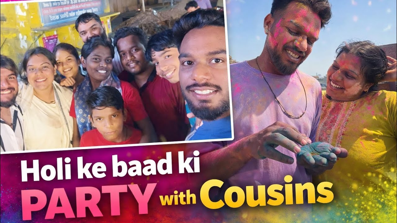 Holi khelne ke baad ki party with cousins 😂