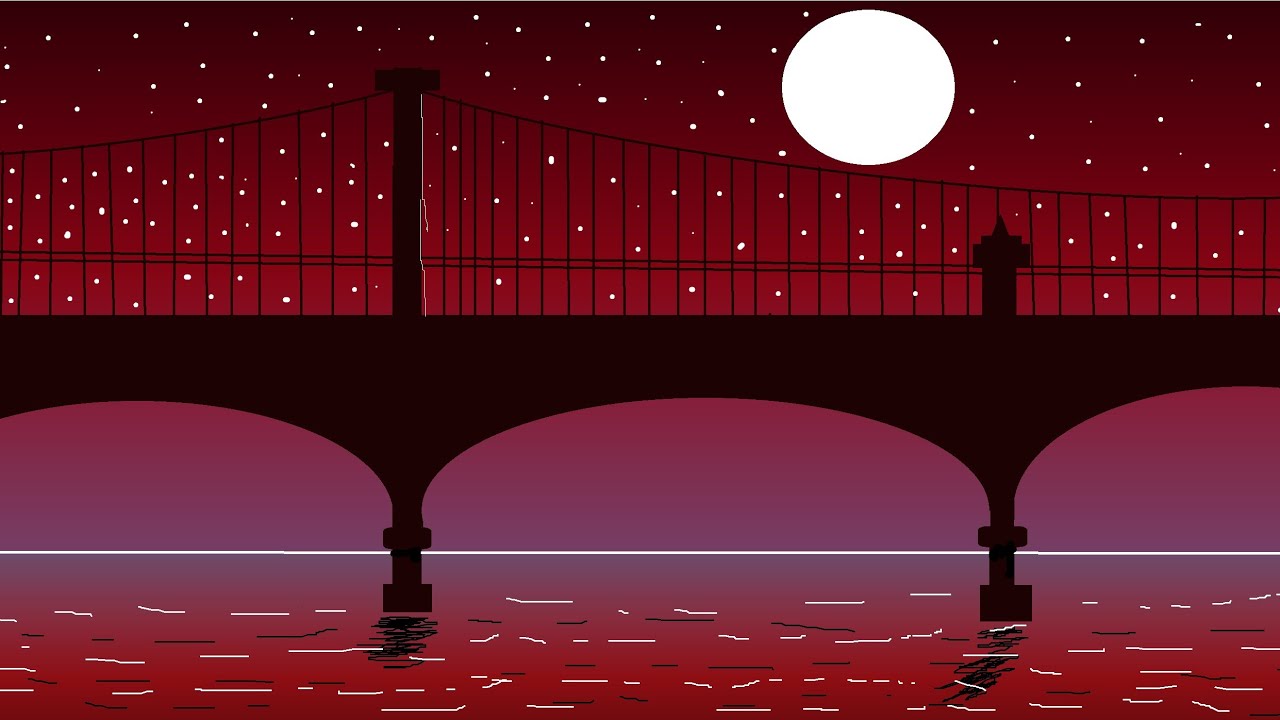Draw to Bridge scenery drawing ll ms paint Design ll computer painting ll scenery of Ms paint 
