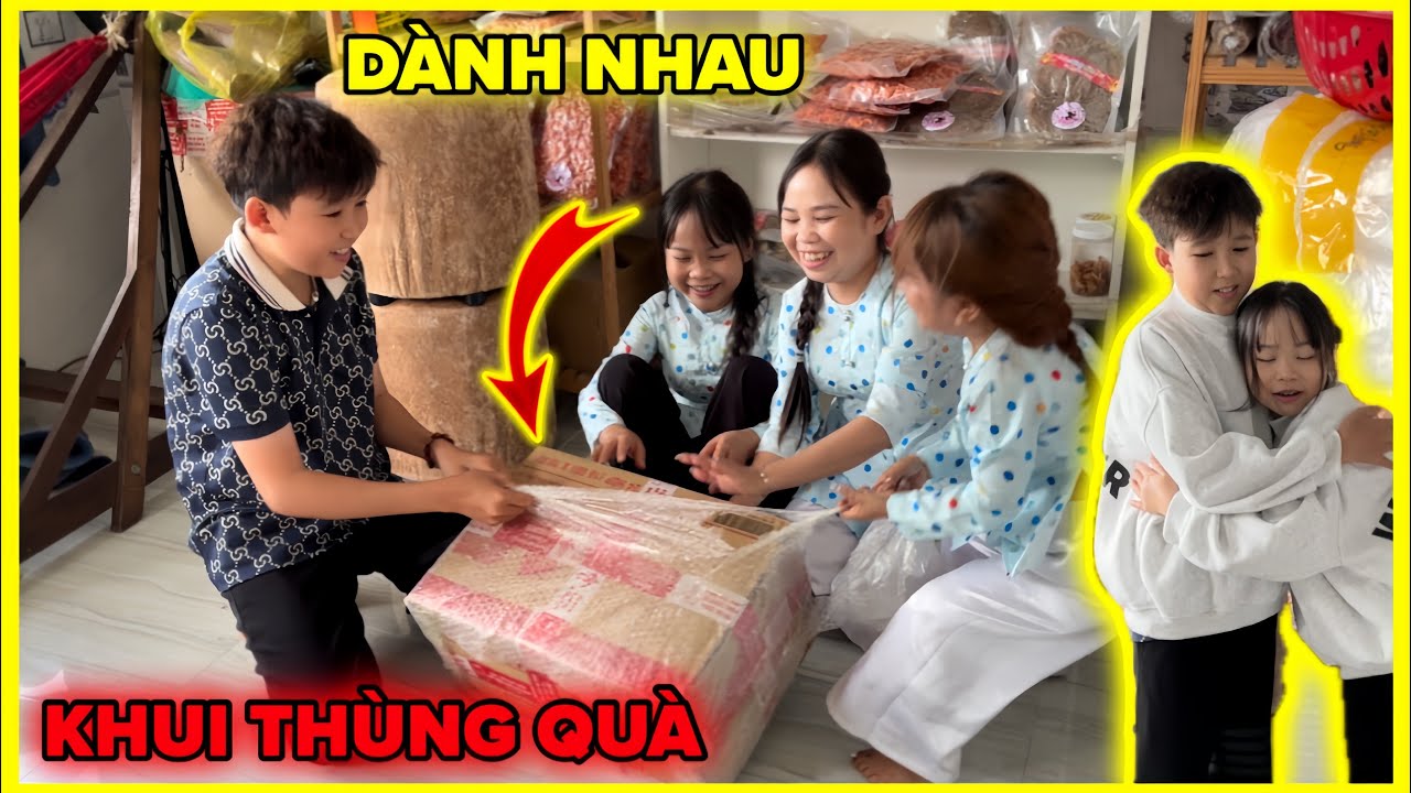 Cười Xỉu Mấy Chị Em Dành Nhau Khui Thùng Quà Bí Ẩn Và Tạo Bất Ngờ Cho Bé Hạt Tiêu | Đầu Bếp Tí Hon