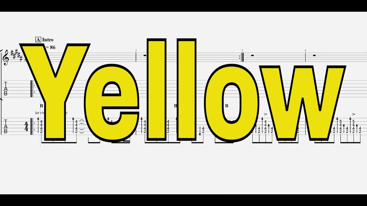 Yellow, Coldplay  - INTERACTIVE GUITAR TABS