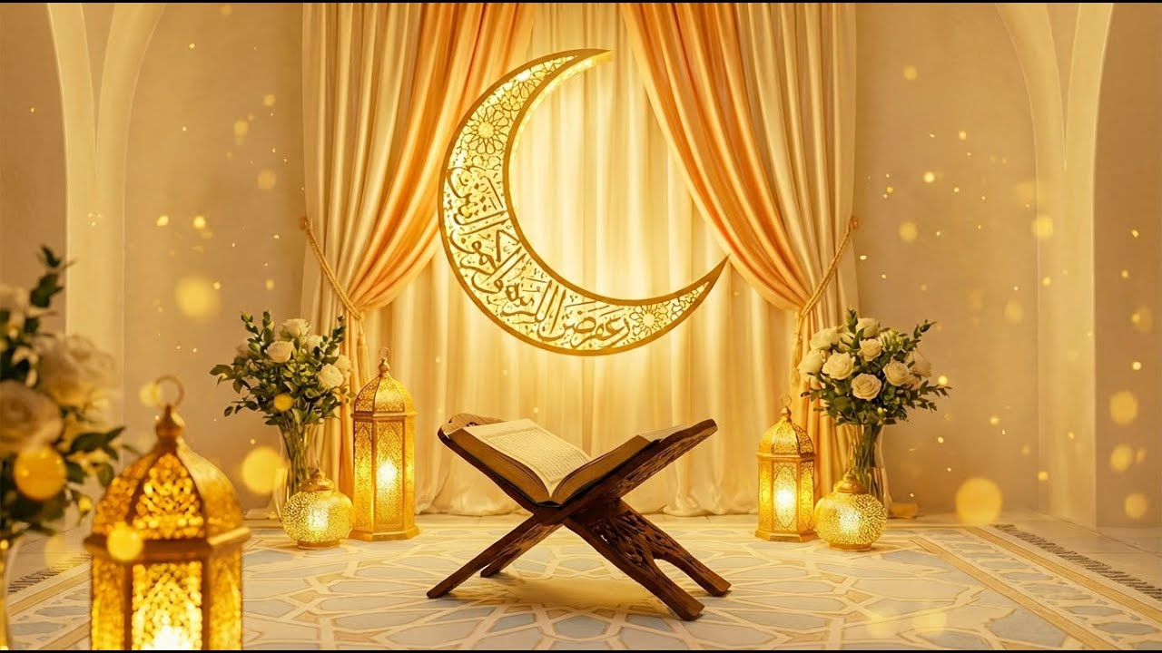Ramadan Screensaver TV Art 4K 🌙 Luxurious Golden Ramadan Decor أجواء رمضان