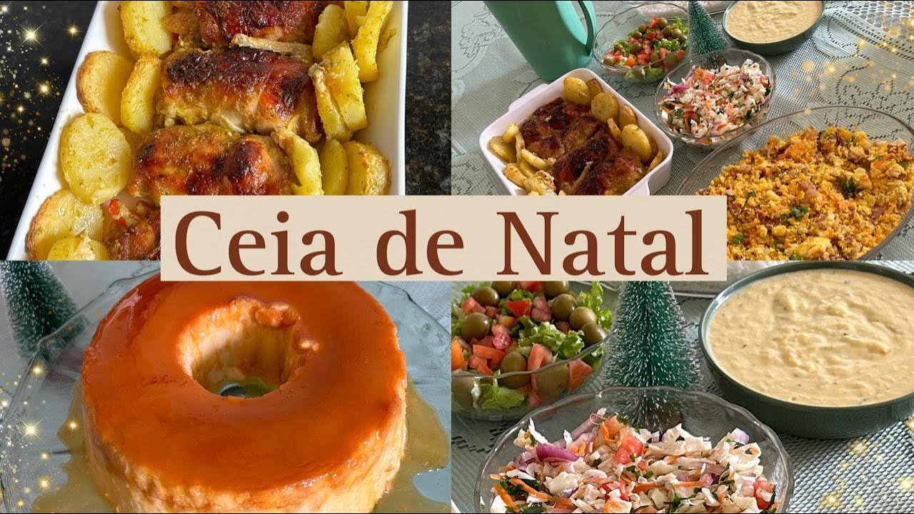 CEIA DE NATAL SIMPLES E DELICIOSA - RÁPIDA E FÁCIL - FIZ PUDIM DE ABACAXI E SOBRECOXA RECHEADA