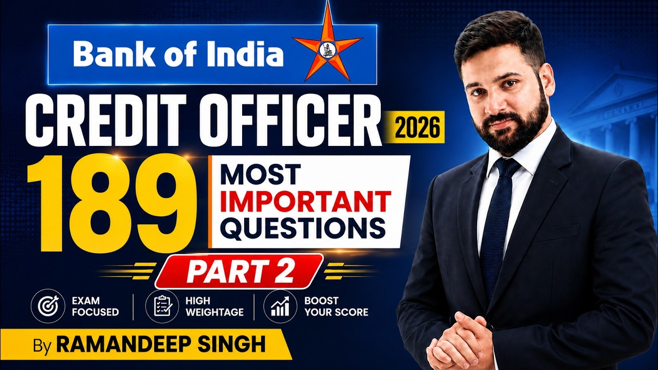 Bank of India Credit Officer 2026 Part 2 | Most Important Questions | Scale II, III & IV