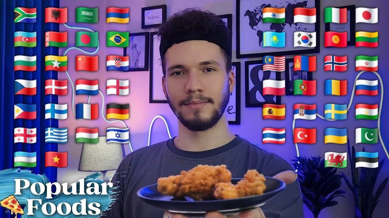 ASMR | Whispering Popular Foods from 52 Countries in Different Languages 🍔