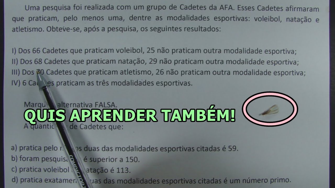 UMA PESQUISA FOI REALIZADA COM UM GRUPO DE CADETES DA AFA...