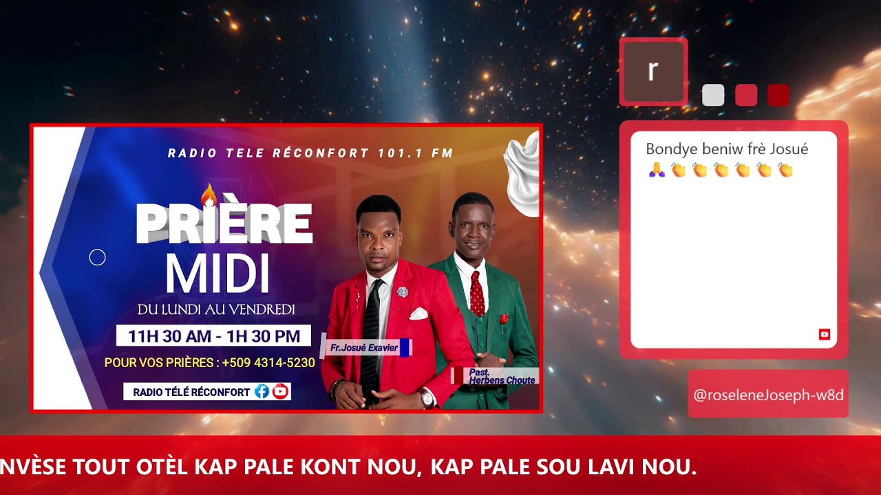 PRIÈRE-MIDI | JIJ:6V25 SENYÈ, RANVÈSE TOUT OTÈL KAP PALE KONT NOU, KAP PALE SOU LAVI NOU.