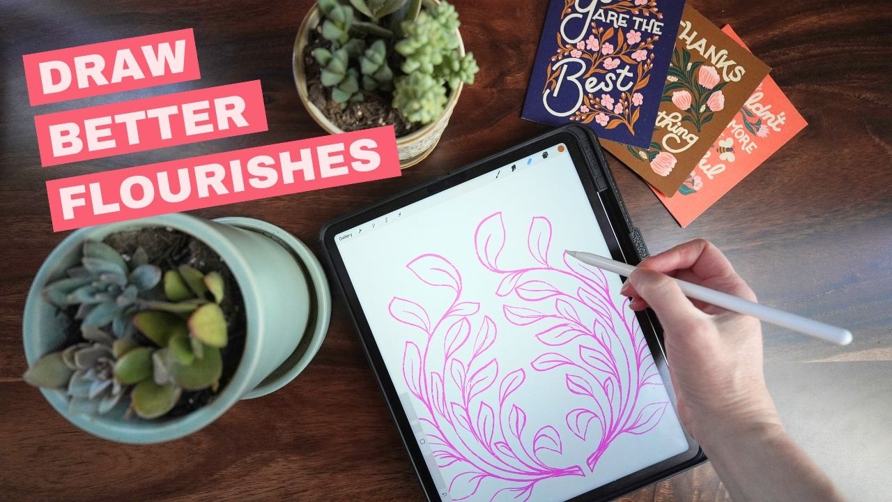 Flourishes Made Easy: Unlock Fluid, Elegant Design on iPad 📱#sellable #ipadart