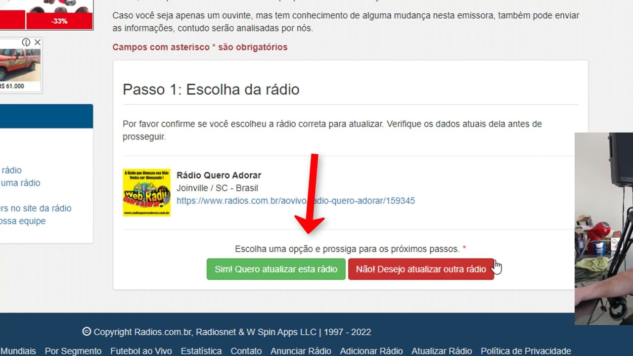 Como Atualizar no R&aacute;dios Net