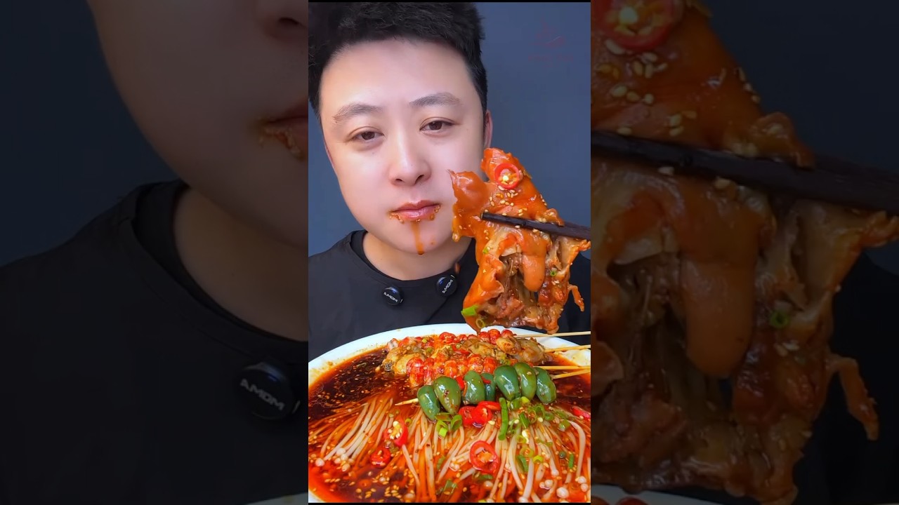 Китайская еда: челлендж по поеданию острых морепродуктов.#asmr #мукбанг #китайскаяеда #еда