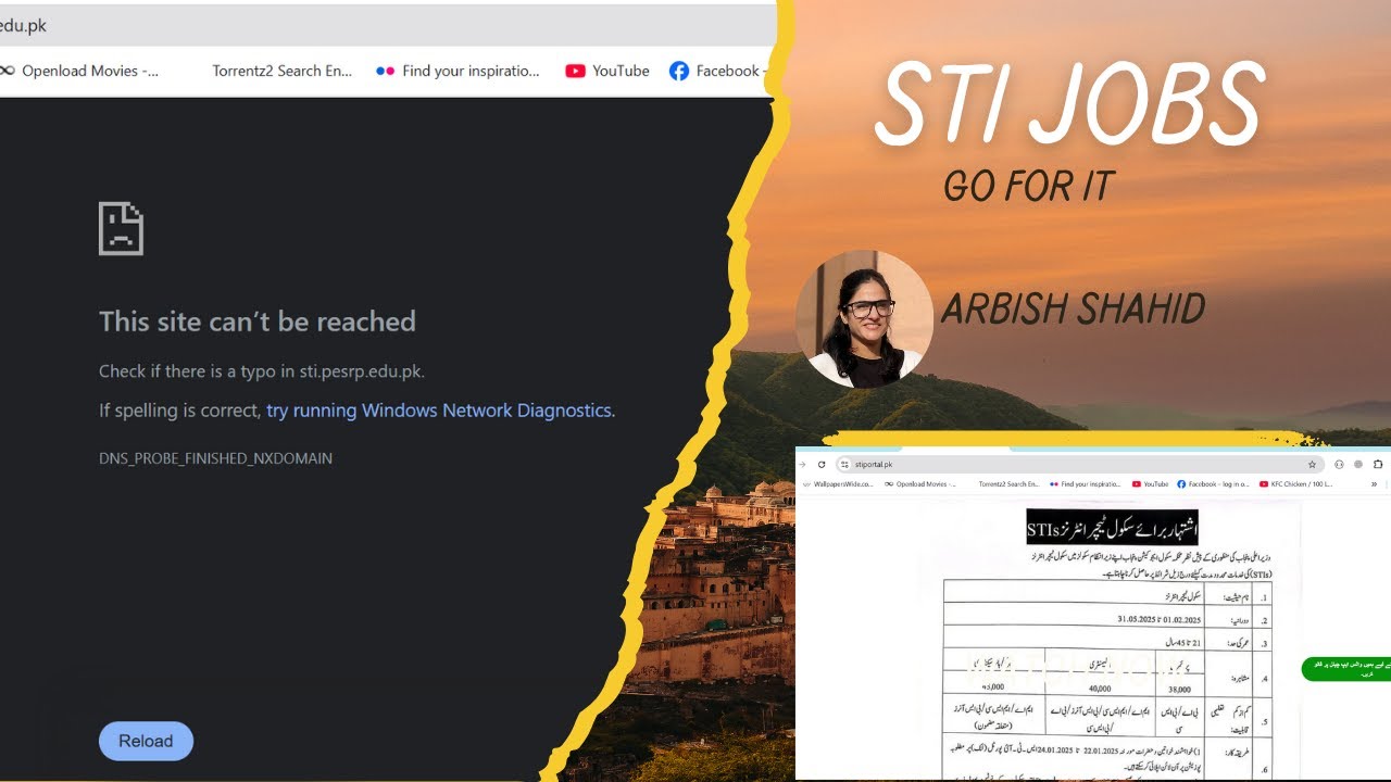 STI jobs portal issue &ldquo;Fix This Site Can&rsquo;t Be Reached Error | Quick & Easy Internet & DNS Solution