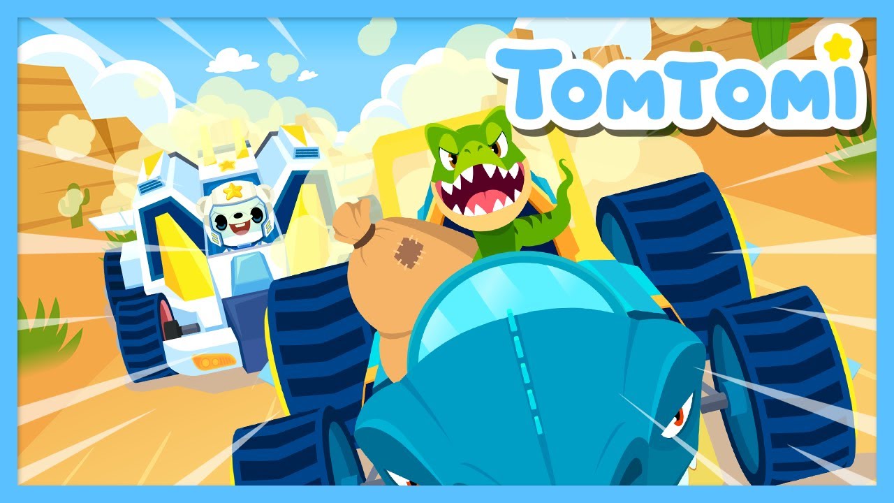 [🌟NEW] 💥Catch the Dino Car | No one is faster than me!🏎️ | Vehicle song | Kids Song | #TOMTOMI