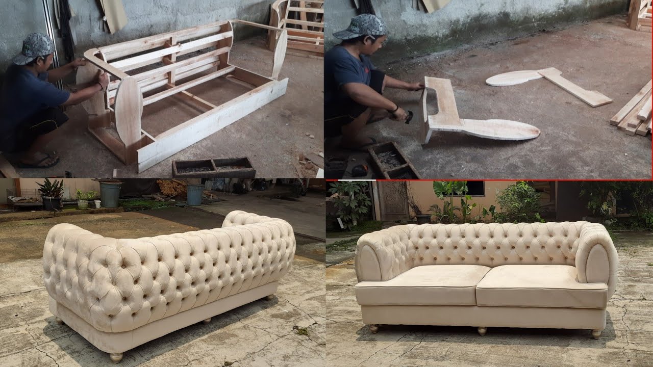 Cara Membuat Sendiri Rangka Sofa Chesterfield Bentuk Tangan Oval / How To Make Round Sofa Frame