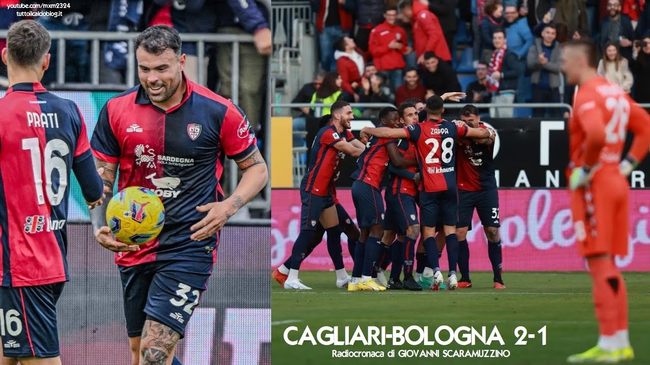 CAGLIARI-BOLOGNA 2-1 - Radiocronaca di Giovanni Scaramuzzino (14/1/2024) Rai Radio 1
