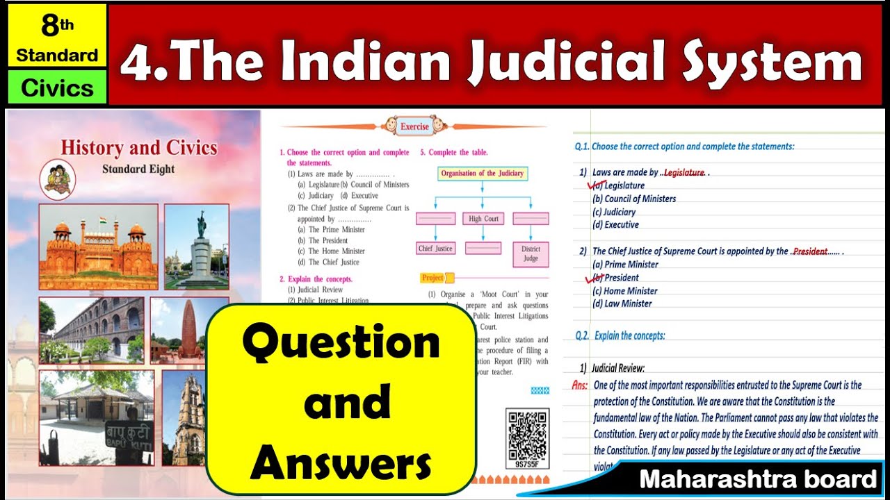 4. The Indian Judicial System | Question Answers | 8th class Civics | MH State Board