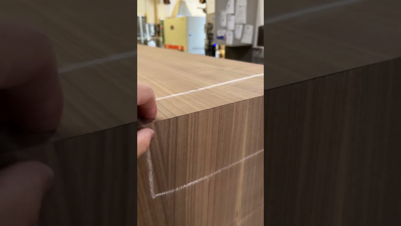 3/32&rdquo; shop-sawn walnut veneer miters