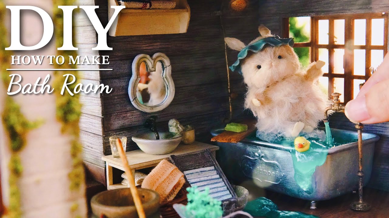シルバニアのお家DIY #2 🛁｜バスルーム作り｜緑の丘のすてきなお家｜sylvanian families house renovation