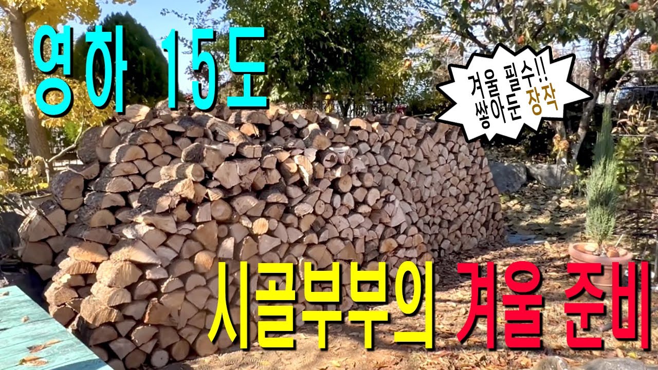 참나무 장작으로 겨울준비/ 장작 돌판삼겹살구이와 김치볶음밥 / 대둔산& 내장산 단풍 브이로그