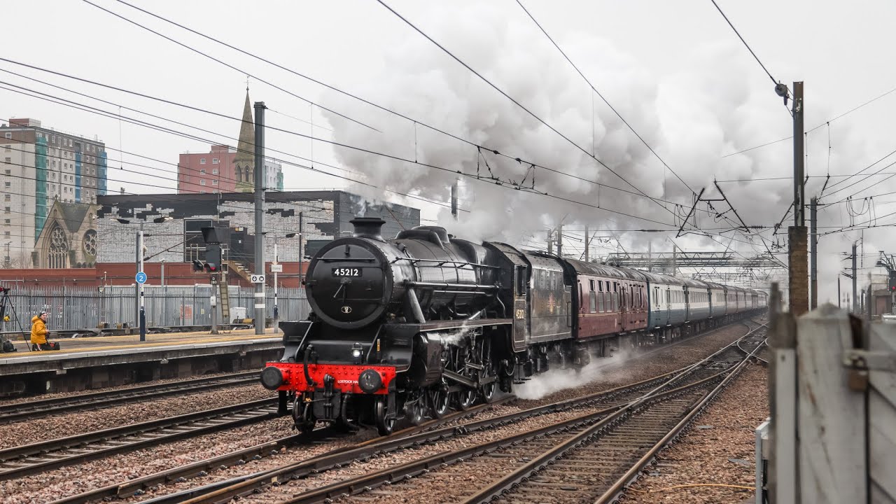 Black Five 45212 Storms Through Doncaster!