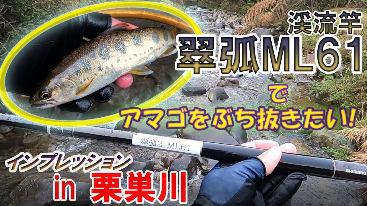 #59【New渓流竿 翠弧ML61 インプレ】栗巣川でアマゴ釣り!　島　啓悟★鮎　入れ追い