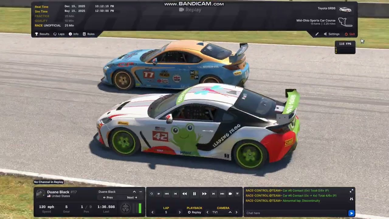 The Greatest iRace of my life... Mid Ohio GR86