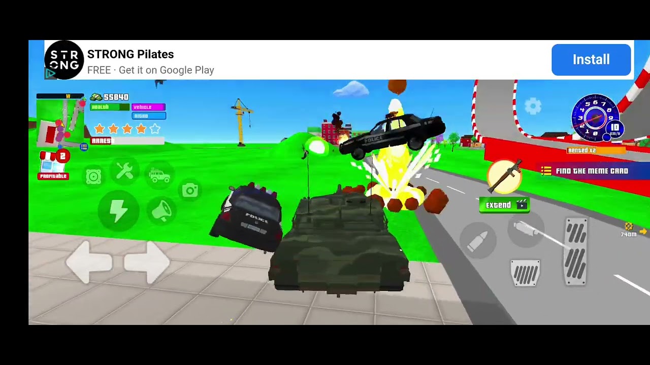 Gang Wars: Pixel Shooter RP Games 5 star police chase wanted level
