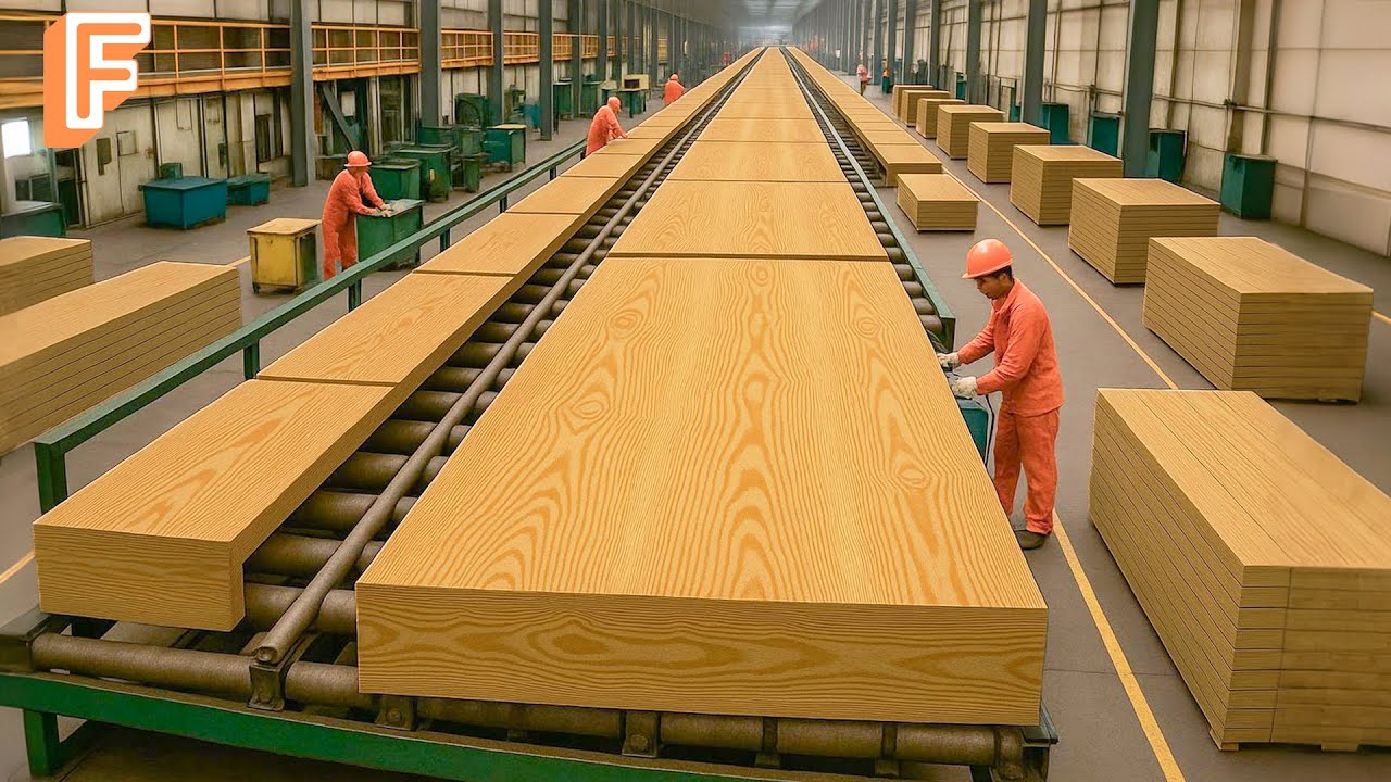 How Plywood Is Made From Veneer Inside Mass Production Factory | 15 Billion Square Feet Every Year