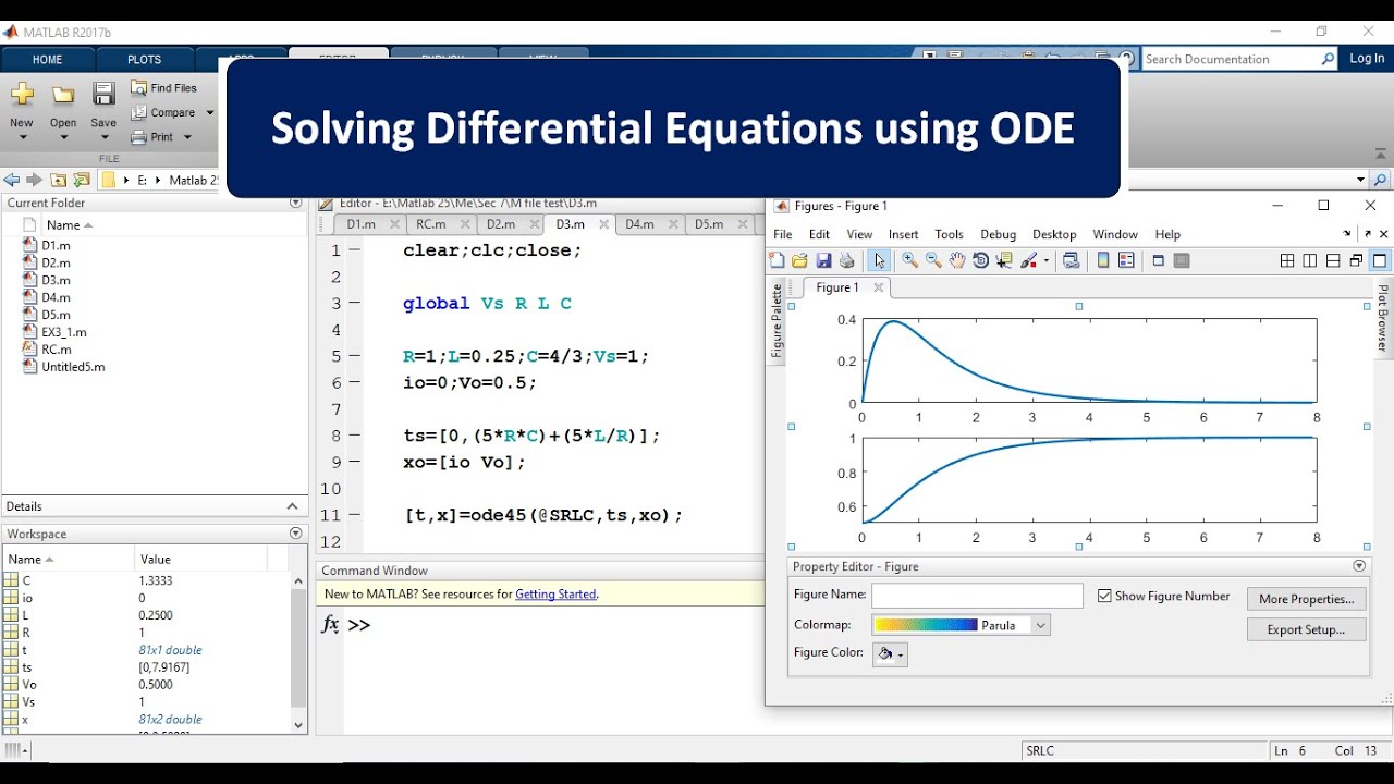 Solving Differential Equations using ODE in MATLAB - شرح