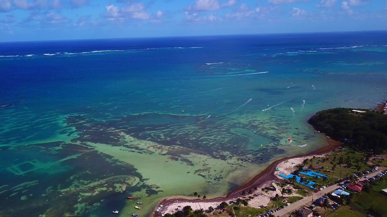 4K Drone Footage Of Kitesurfing/Kiteboarding | Martinique | Pointe Faula