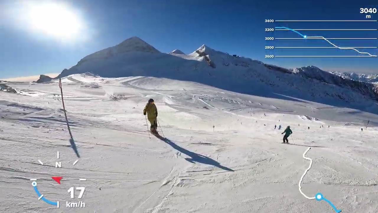 Hintertux Glacier to the Fernerhaus restaurant - 4 and 3 ski run