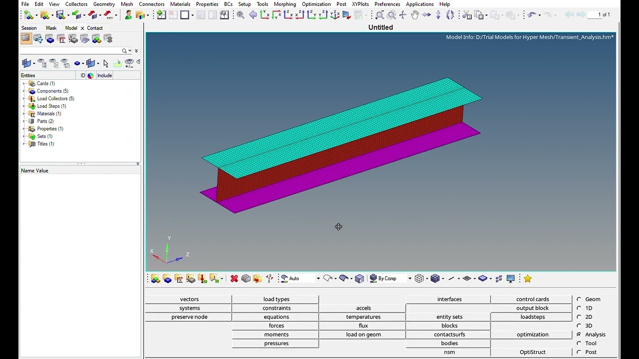 Transient Analysis | Hypermesh | Optistruct