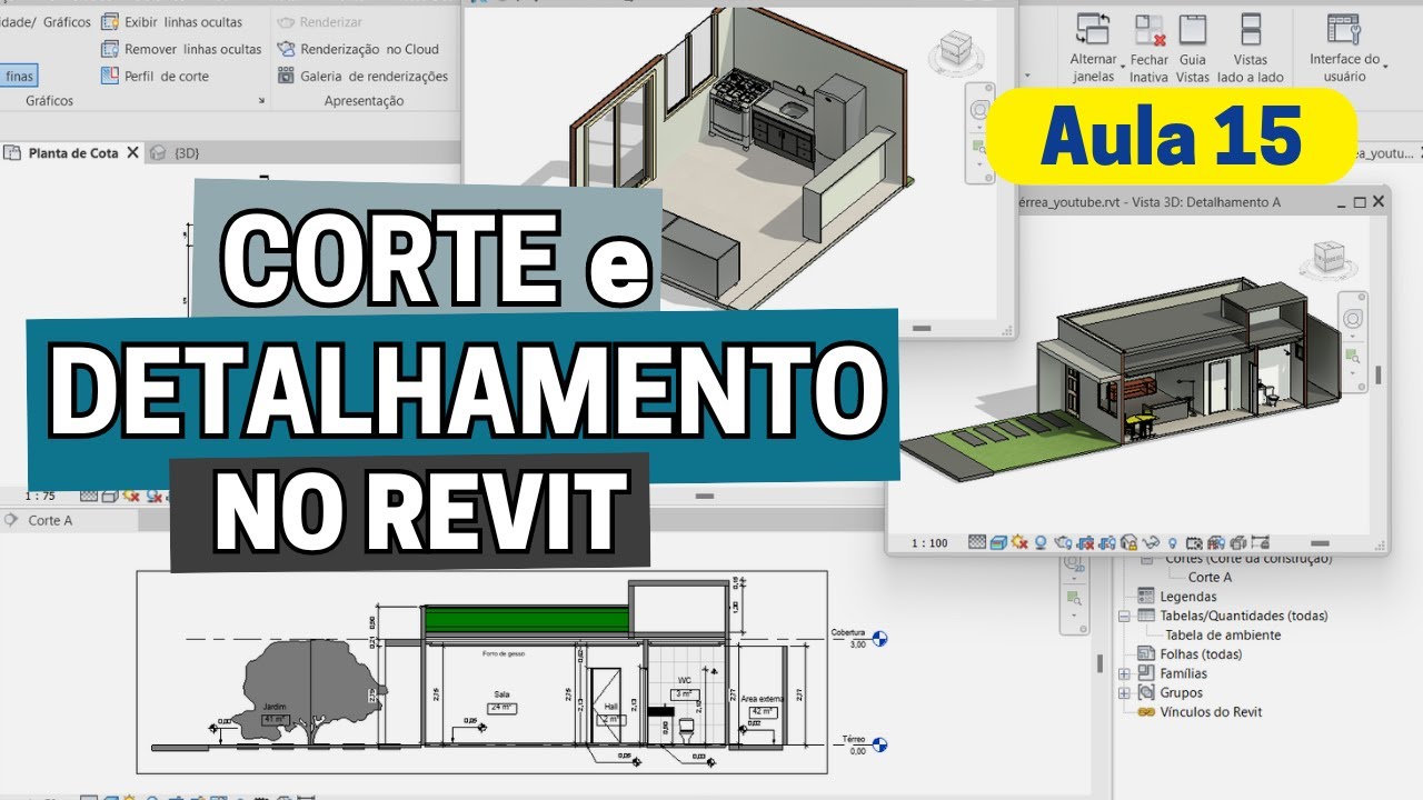 Como fazer Corte e Detalhamento 3D no Revit (Aula 15)
