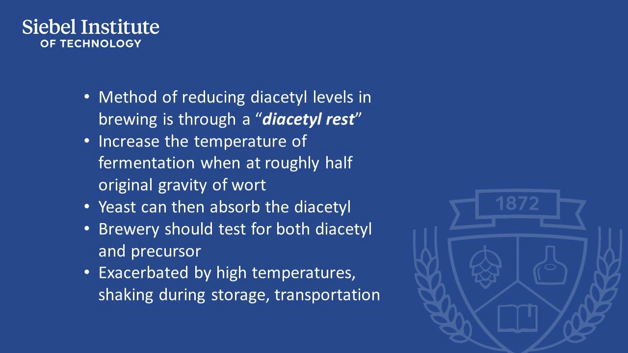 Diacetyl - Beer sensory characteristics, causes and control factors