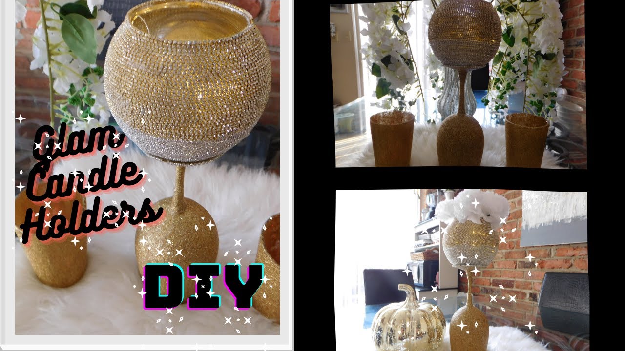 DIY DOLLAR TREE ||  GLAM CANDLE HOLDERS  ||  DECOR IDEAS Featuring BEEBEECRAFT