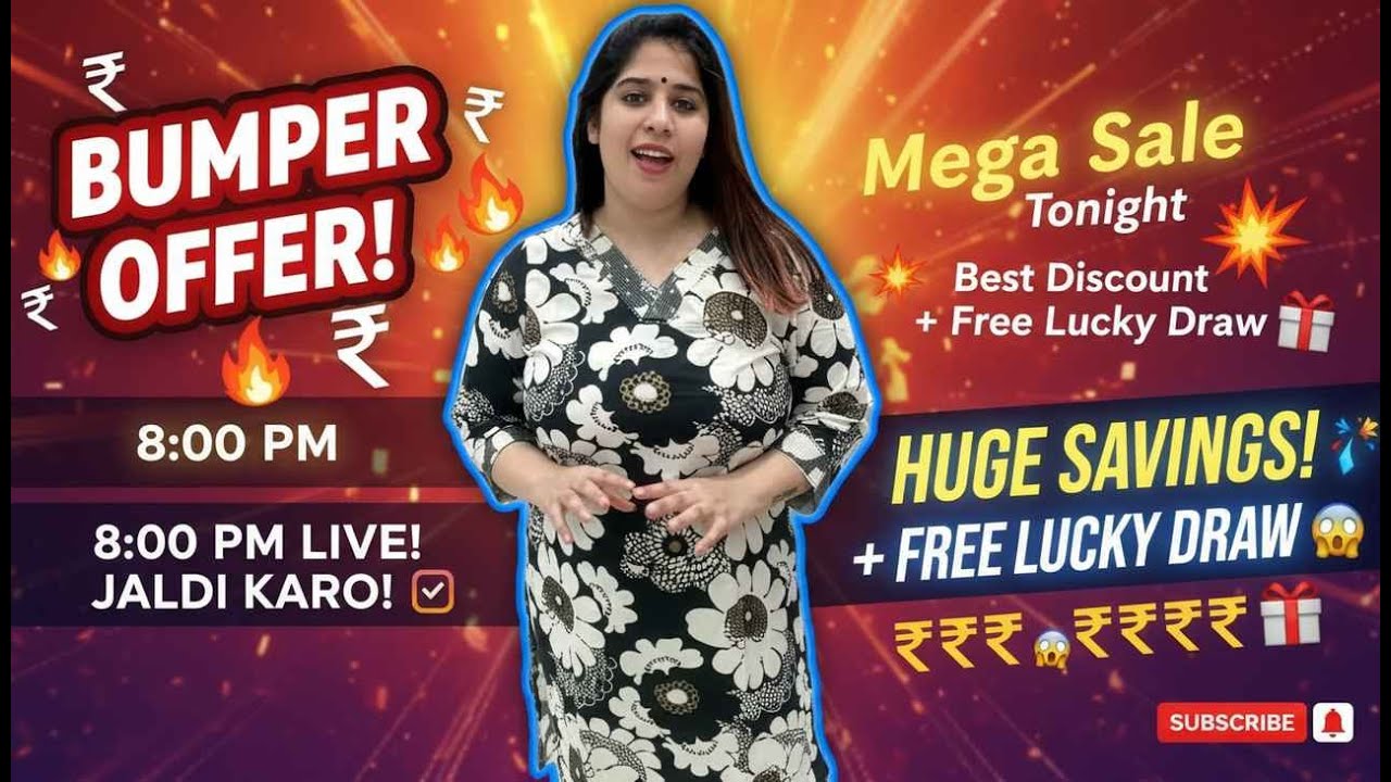Mega Sale Tonight 🔥 8:00 PM Best Discount 💥 + Free Lucky Draw 🎁