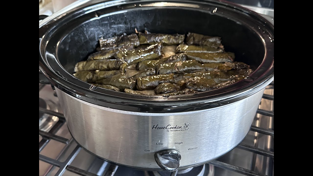 طبخ الدولمة بقدر الكهربائي البطئ طريقة جديدة سهلة ولذيذة   Slow Cooker
