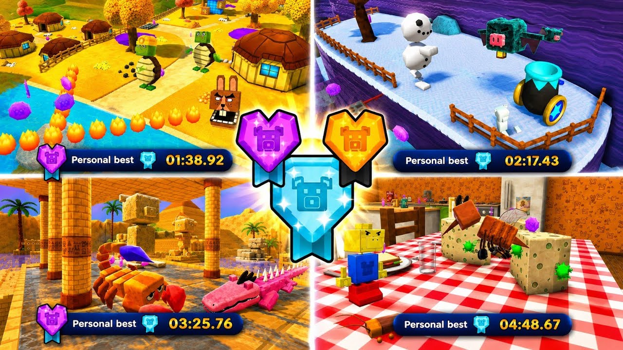 ALL Hardcore Mode Diamond & Untouchable Medals #superbearadventure 