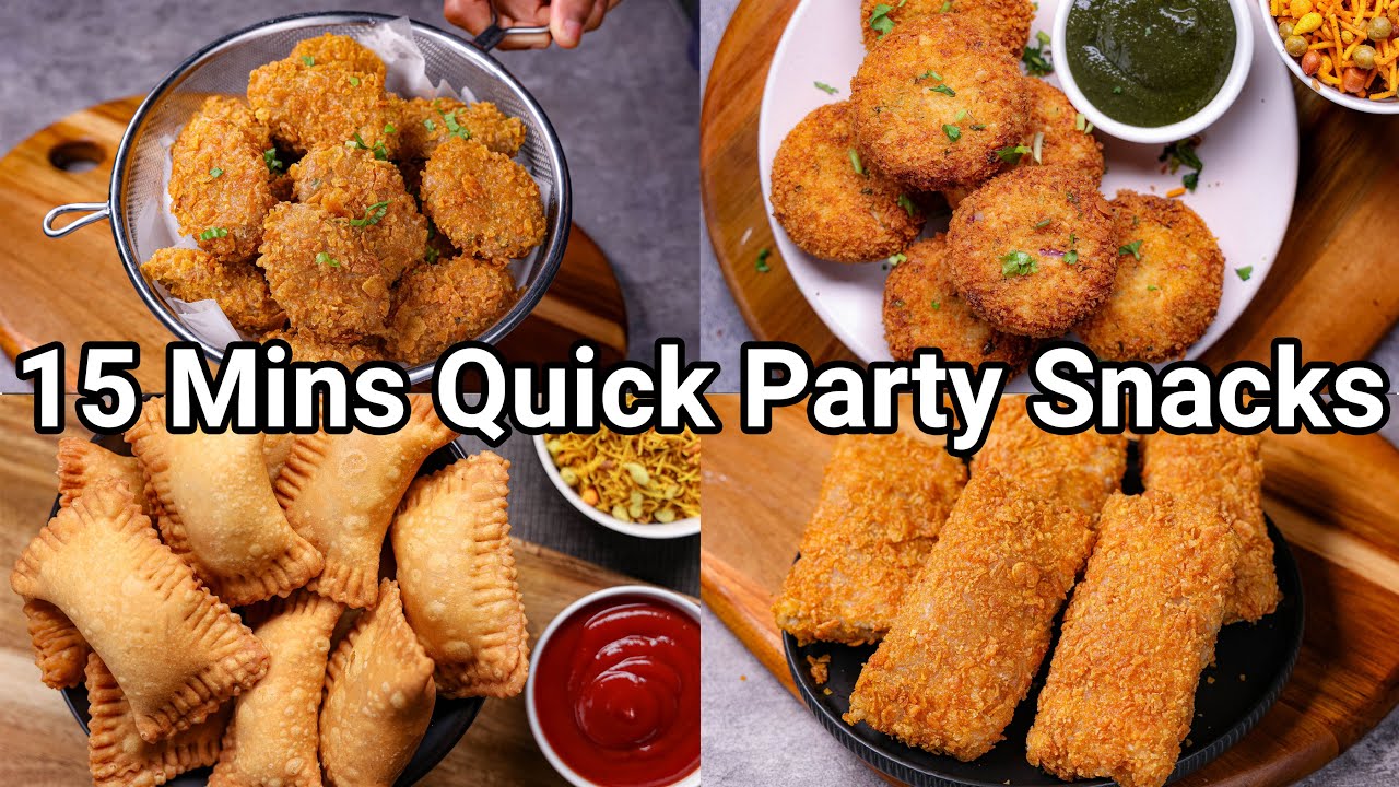 15 Mins Quick & Easy Budget Party Starter Snacks Recipes | 4 Must-Try Crisp Party Finger Food Ideas