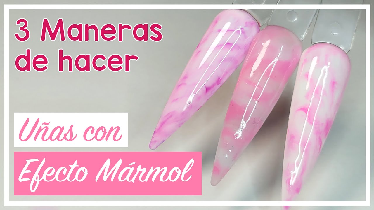 Cómo hacer UÑAS EFECTO MÁRMOL de 3 Formas diferentes