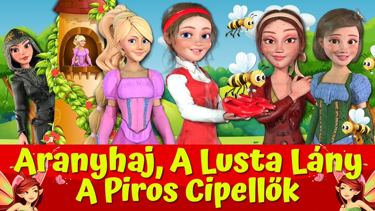 Aranyhaj és a Boszorkány 🔴👸🧙‍♀️I A Lusta Lány 🔴👧🐝 I A Piros Cipellők 👠 I Nati Mesék I Tündérmesék