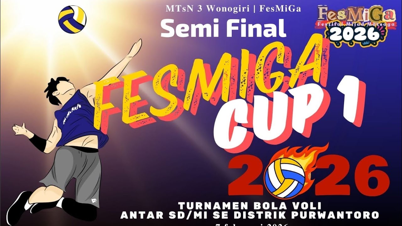 SDN 1 Gondang (Ungu) Vs MIM Gesing (Merah) - SEMI FINAL Fesmiga Cup 1 Turnamen Bola Voli antar SD/MI