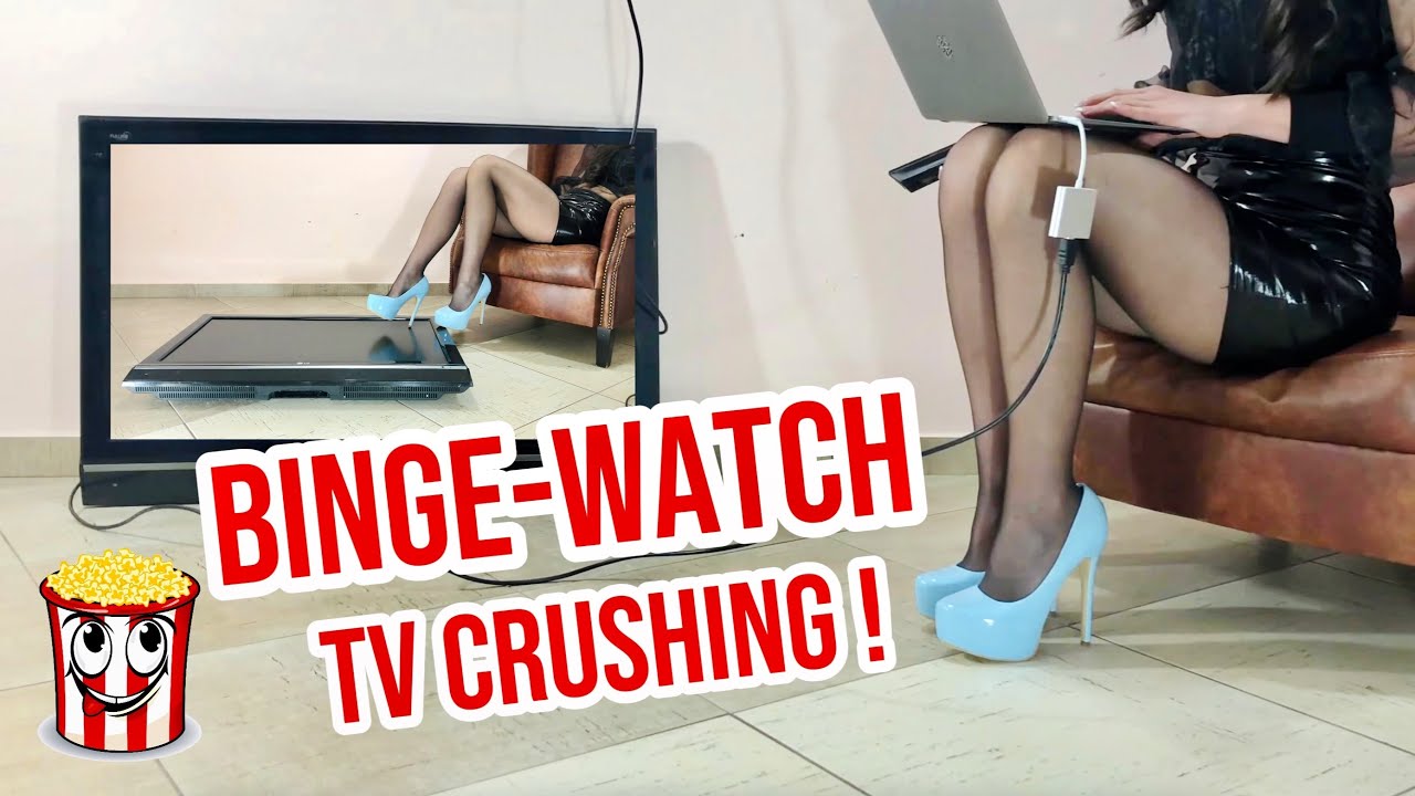 Конечный Биндж-Вочинг: Pea vs. TV! Странно Удовлетворяющее Разрушение С Высокими Каблуками! ASMR