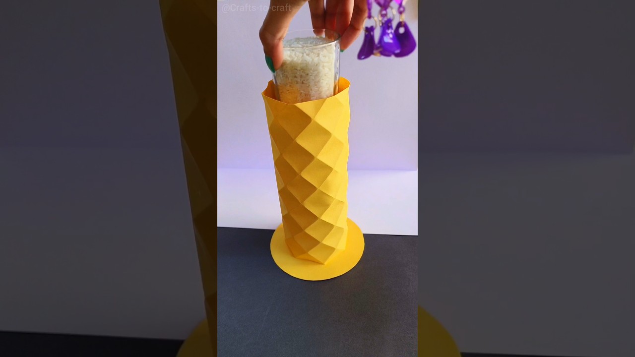 Paper Flower Pot | Origami Paper Vase #papervase #shorts #crafts-to-craft