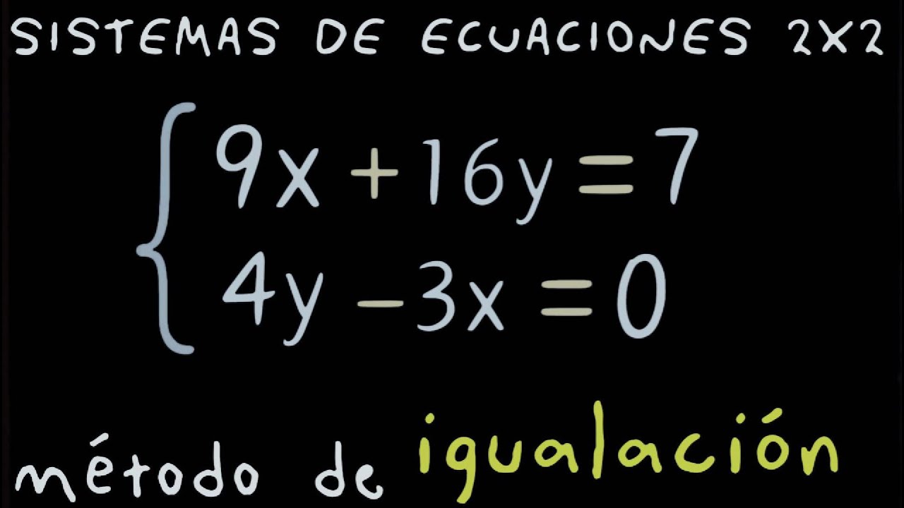 Sistemas de ecuaciones 2x2 método de igualación