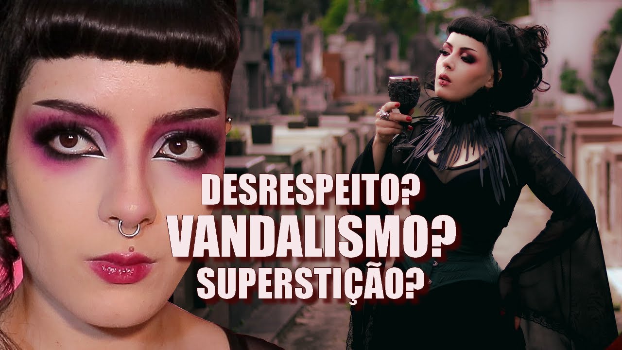 Por que GÓTICOS gostam de CEMITÉRIOS? || Maquiagem VAMP e LOOK COMPLETO do ensaio no cemitério