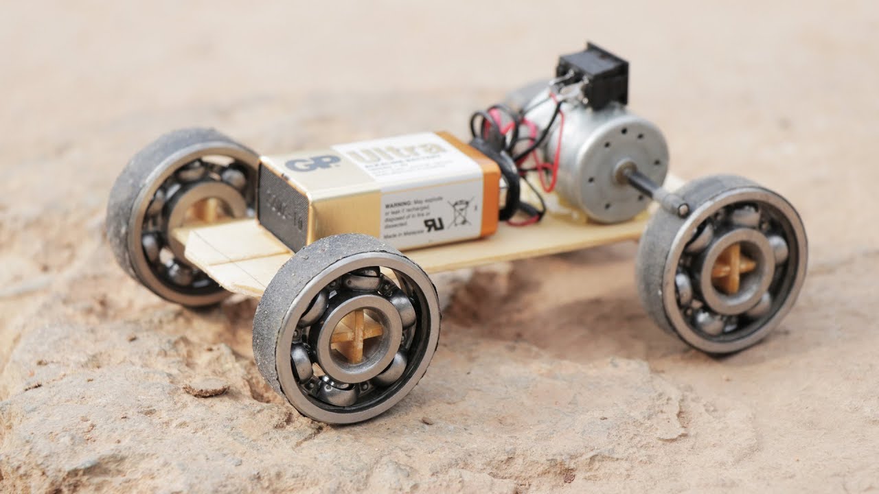 DIY a mini car with bearing and DC motors