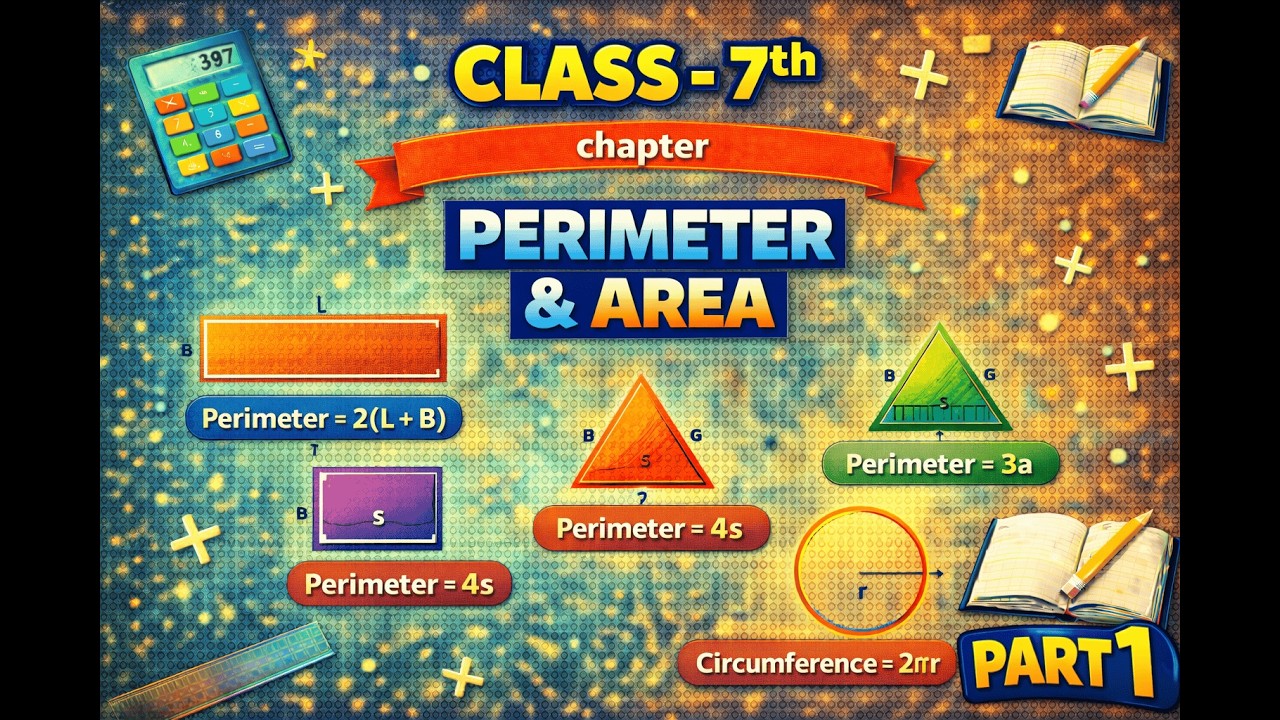 Class   7th   Chapter  :-  PERIMETER & AREA   Part 1