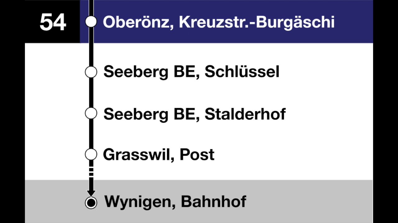 Asmobil Ansagen - Bus Linie 54 Herzogenbuchsee – Grasswil – Wynigen