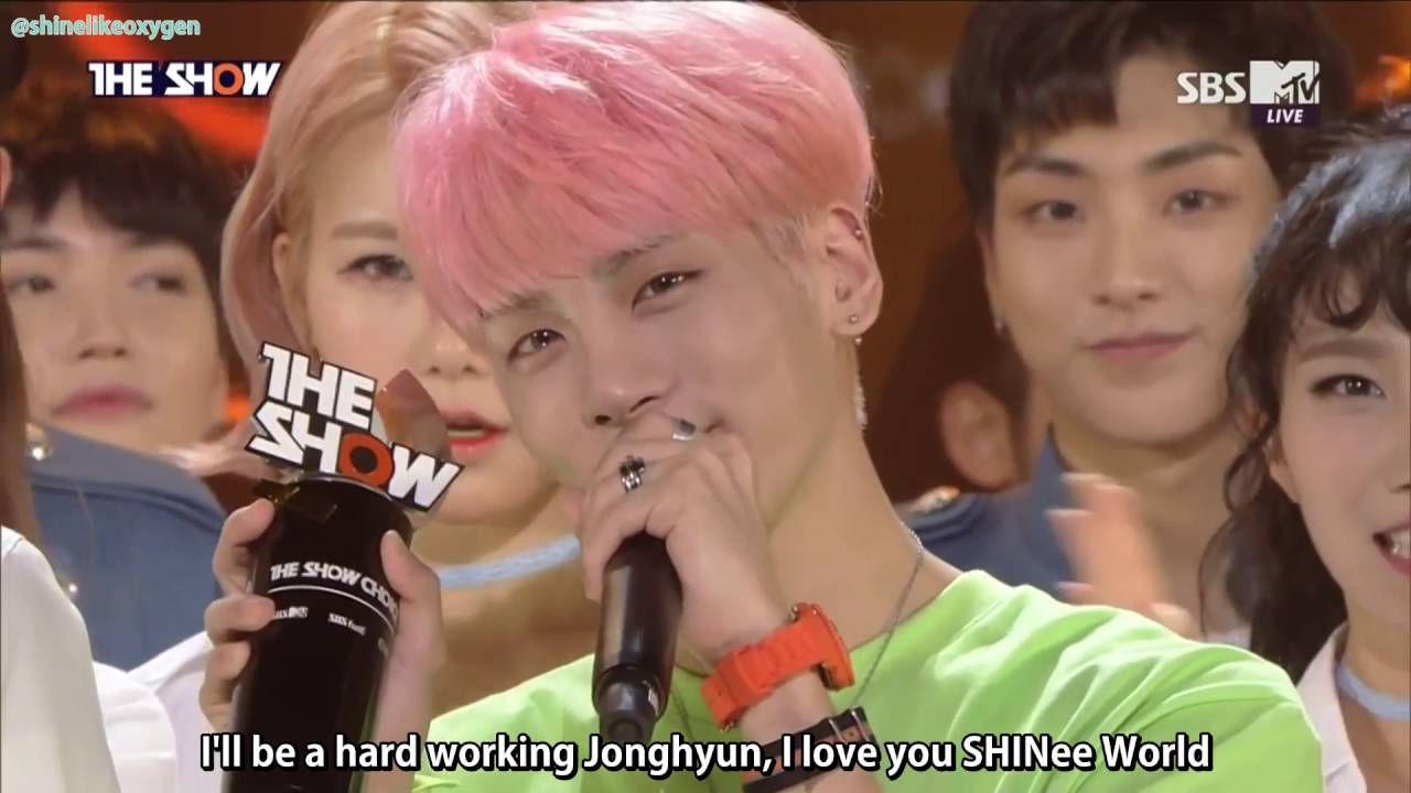 [ENG SUB] 160531 Jonghyun's 1st win w/ 'She Is' on The Show + encore