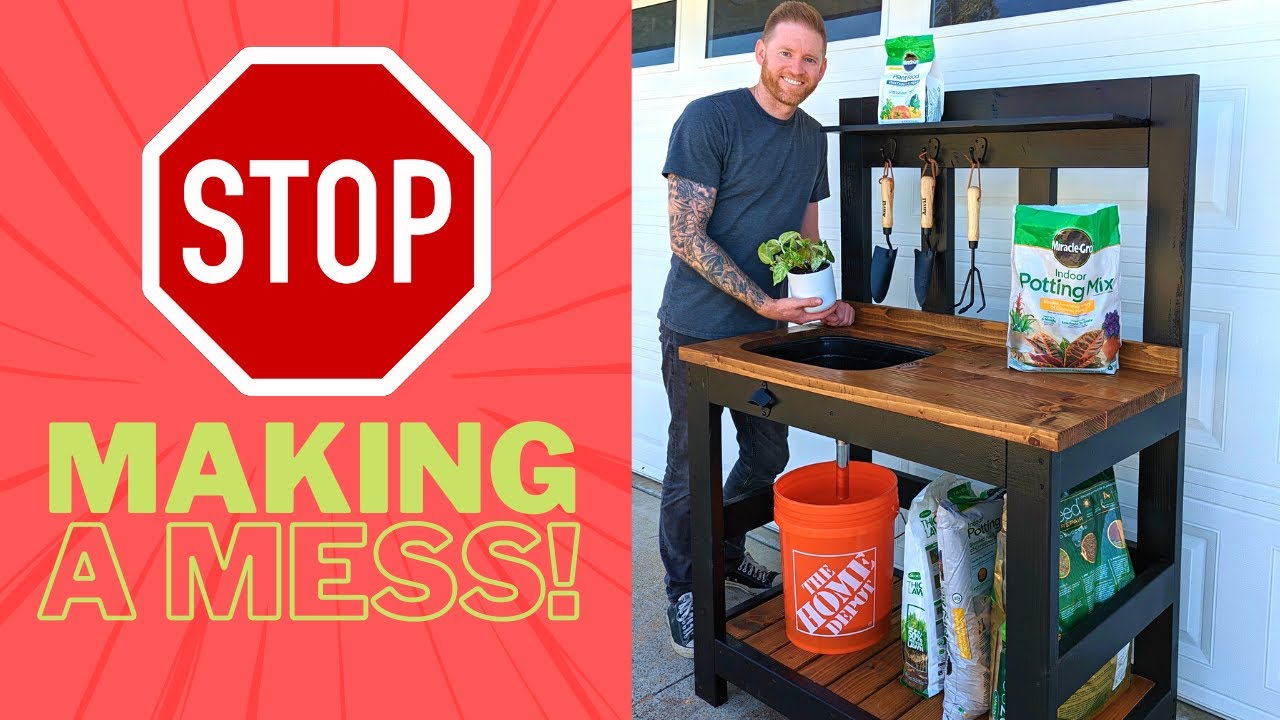 Potting Plants Made Easy! | DIY Potting Bench w/ Cut List!