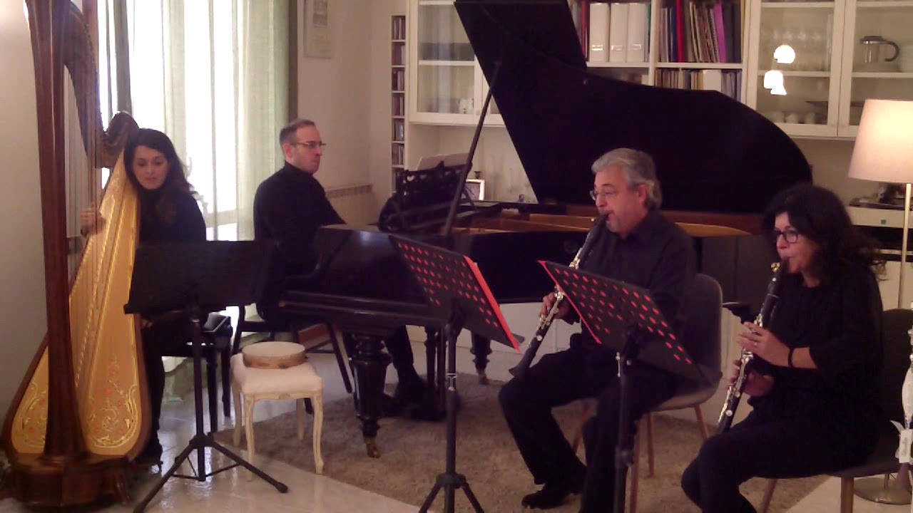 Luna e Mistero di A.Rossi per clarinetto, clarinetto basso, pianoforte e arpa